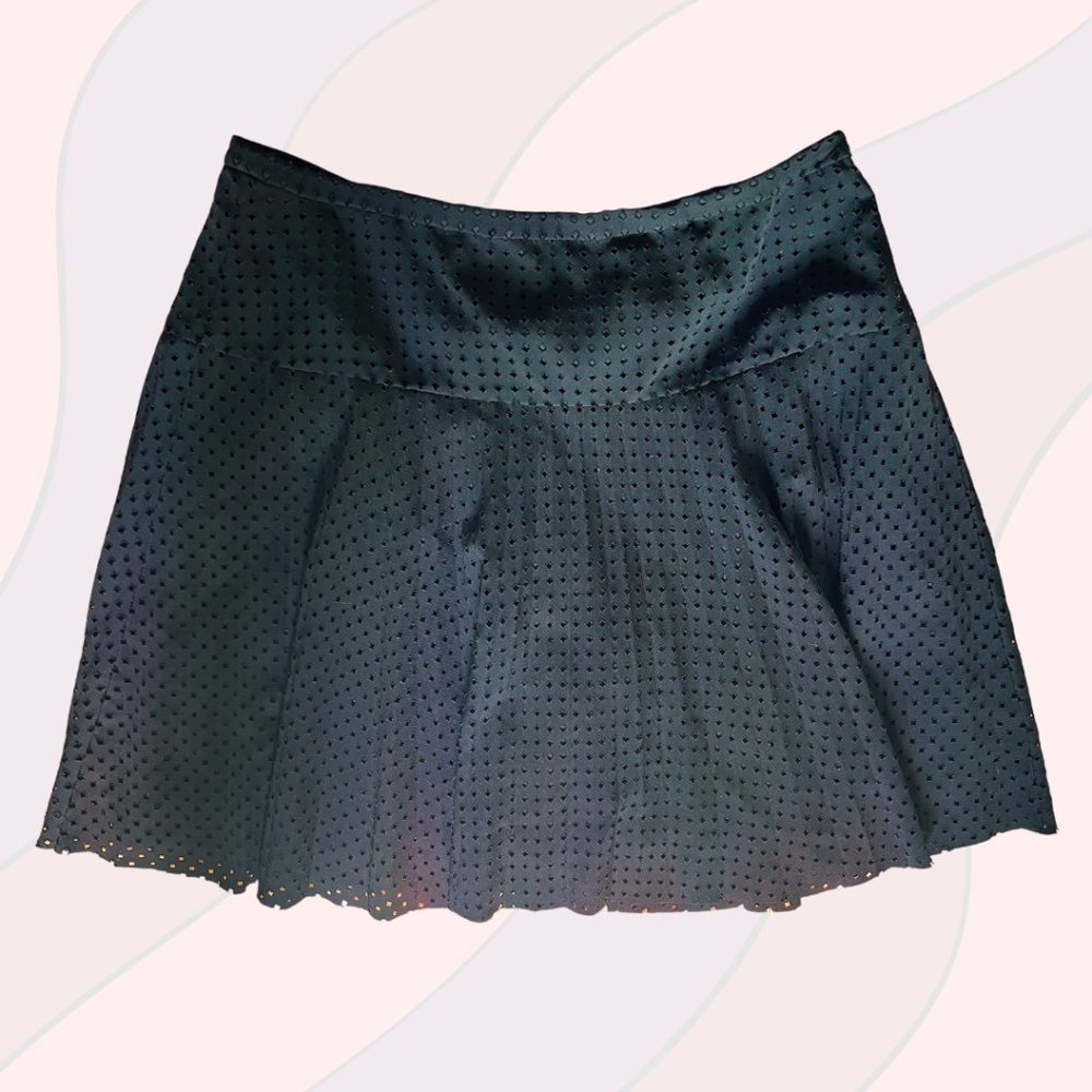 J Crew Black Mini Eyelet Skirt